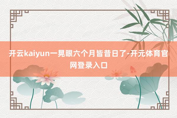 开云kaiyun一晃眼六个月皆昔日了-开元体育官网登录入口